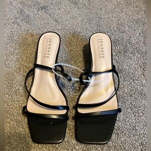 NWOT Journee Collection Size 12 Takarah Crossover Strap Slip On Wedge Sandals